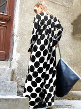 Loose Polka-Dot Round-Neck Long Sleeve Wide Leg Jumpsuits